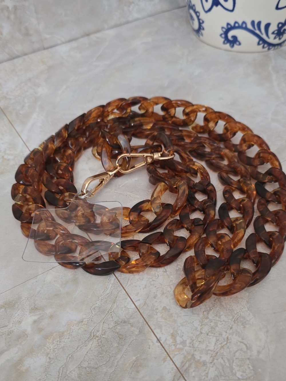 Phone Chain Lanyard Chunky Tortoiseshell Crossbody
